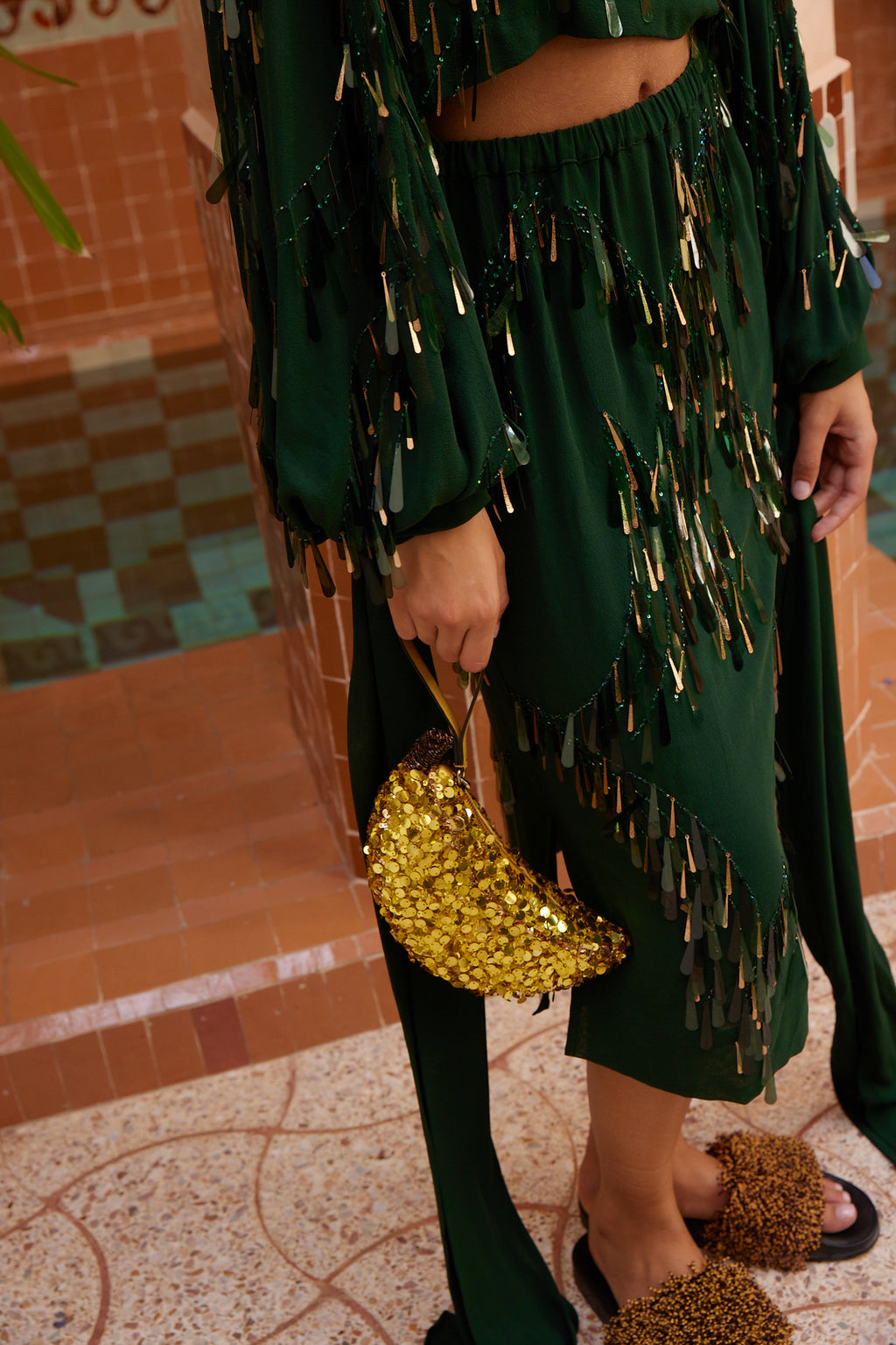 Banana Embellished Mini Bag