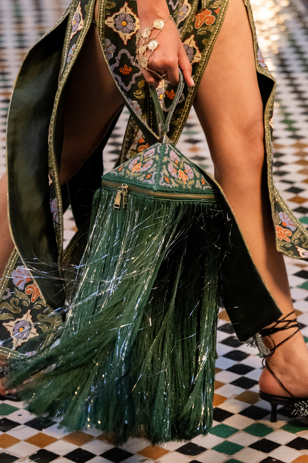 Ramira Embellished Pyramid Bag