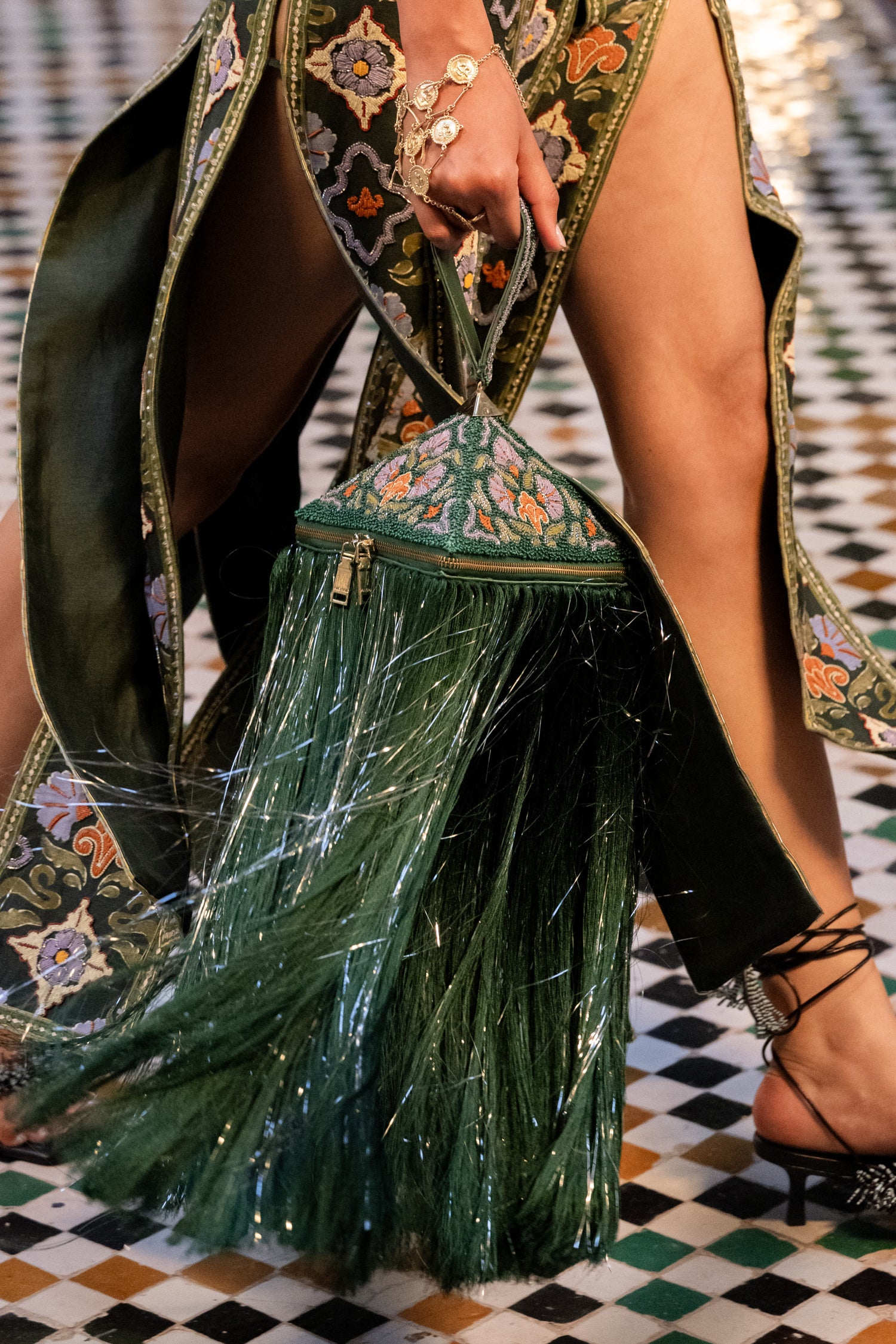 Ramira Embellished Pyramid Bag