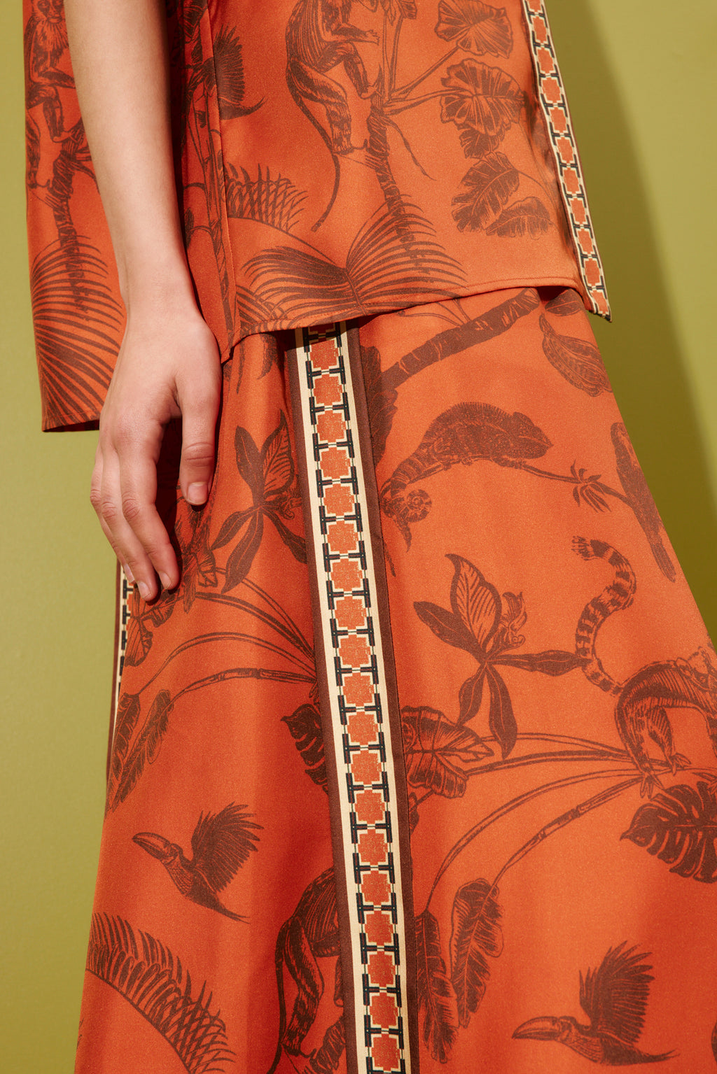 Monkey Dance Silk Palazzo Pant