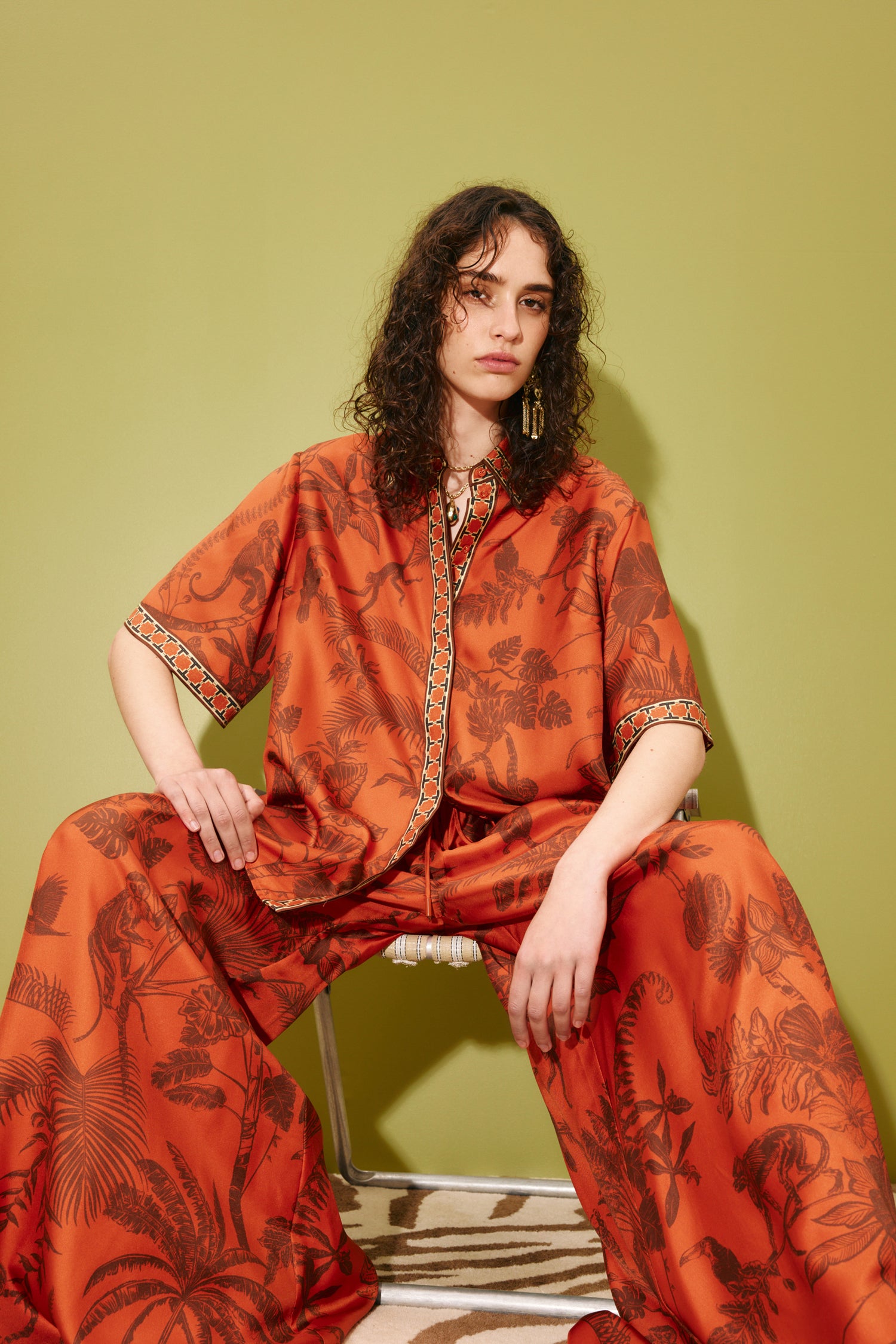 Monkey Dance Silk Shirt