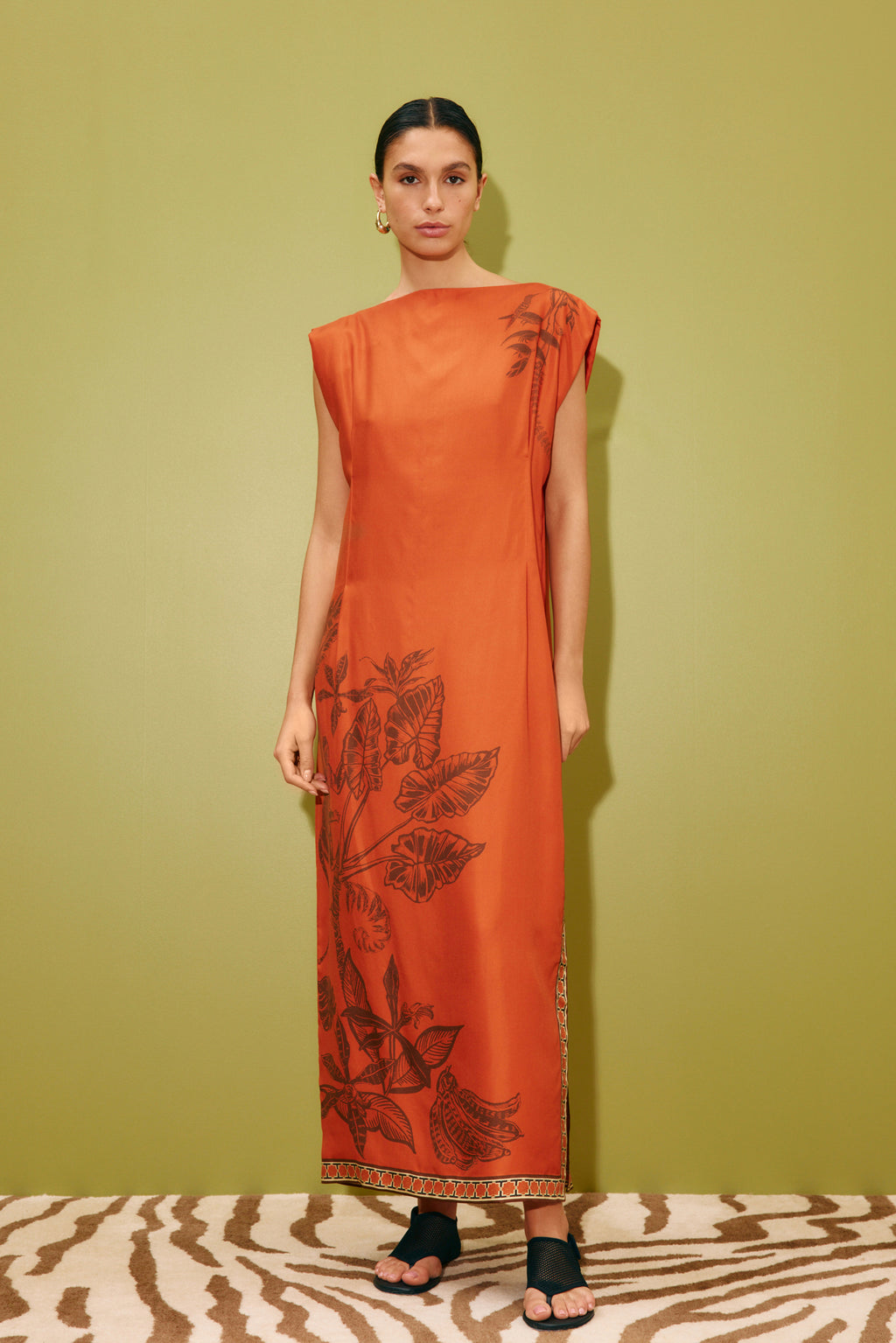 Monkey Dance Silk Midi Dress