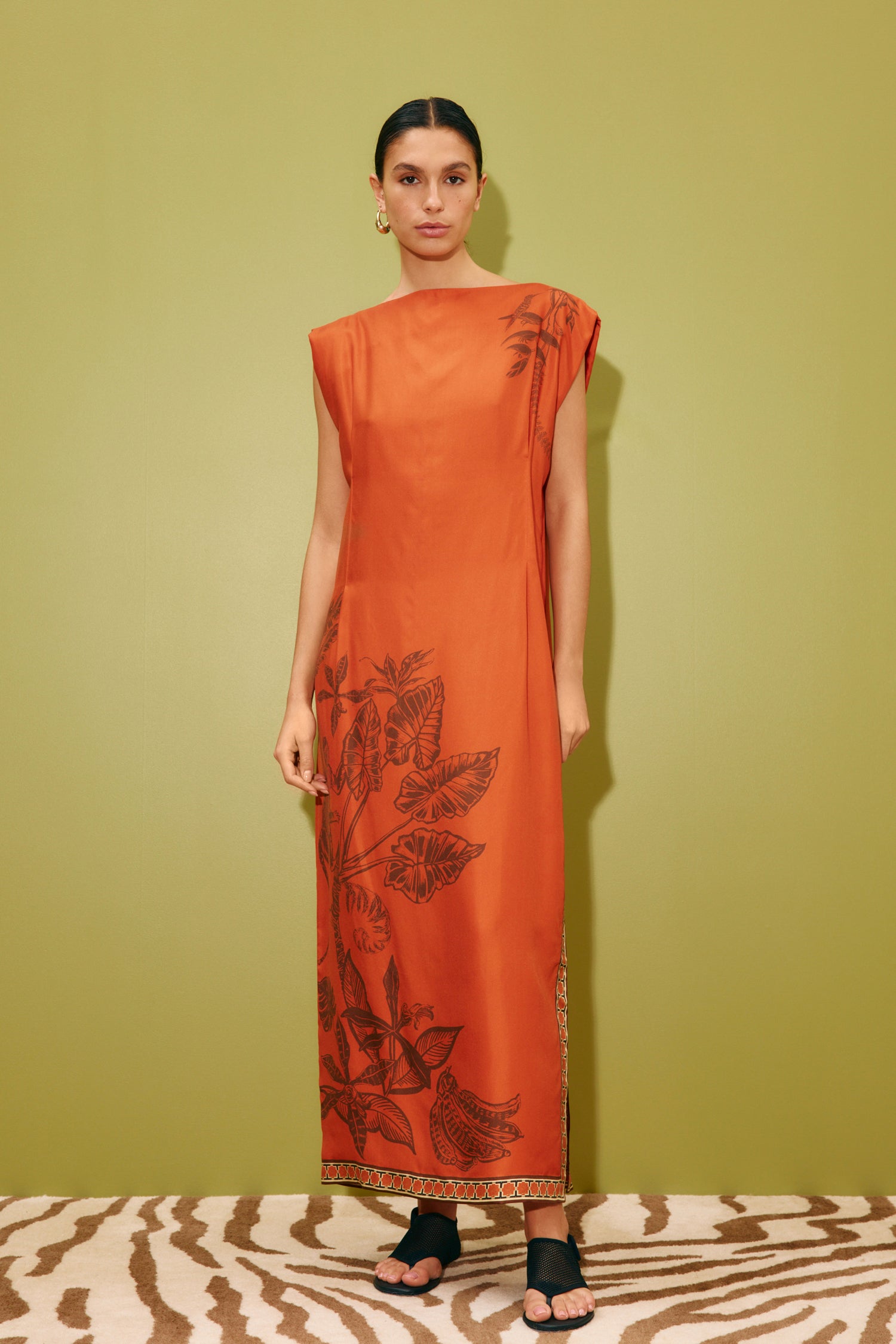 Monkey Dance Silk Midi Dress