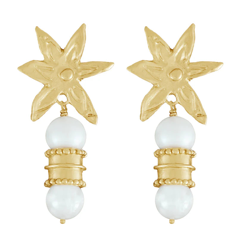 ALBEDO EARRINGS IN PEARL - 18K GOLD PLATED