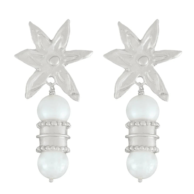 ALBEDO EARRINGS IN PEARL - STERLING SILVER