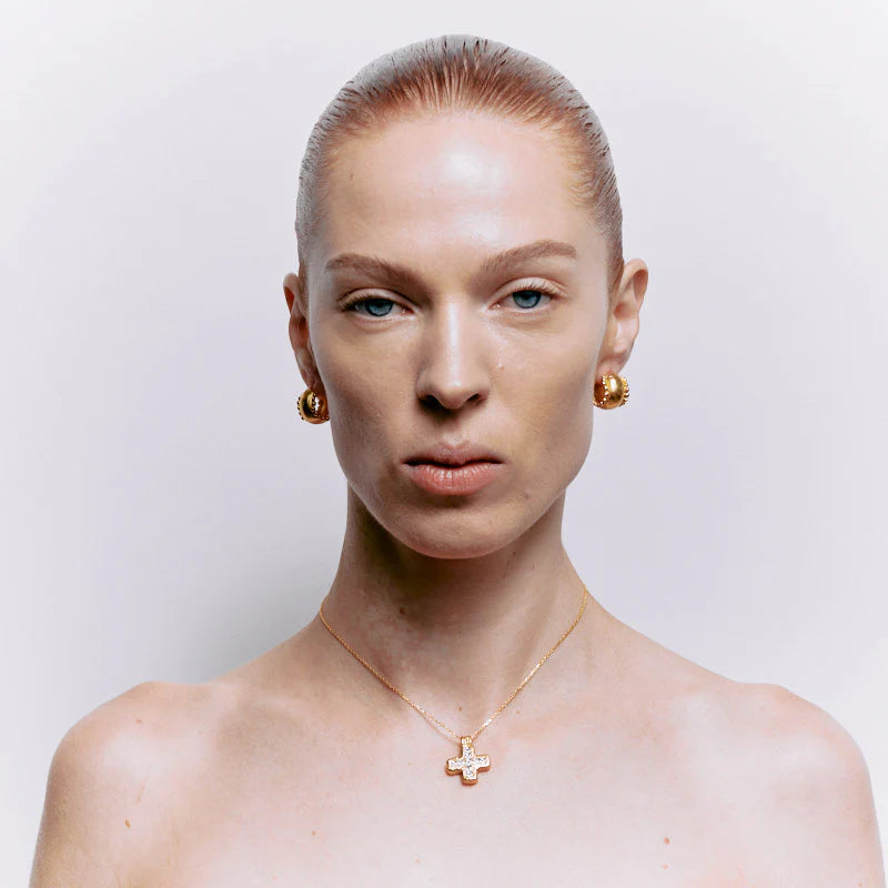 DASHORST PENDANT WITH WHITE ZIRCON - 18K GOLD PLATED