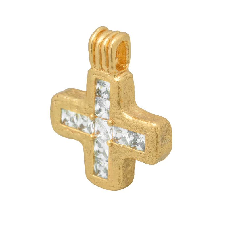 DASHORST PENDANT WITH WHITE ZIRCON - 18K GOLD PLATED