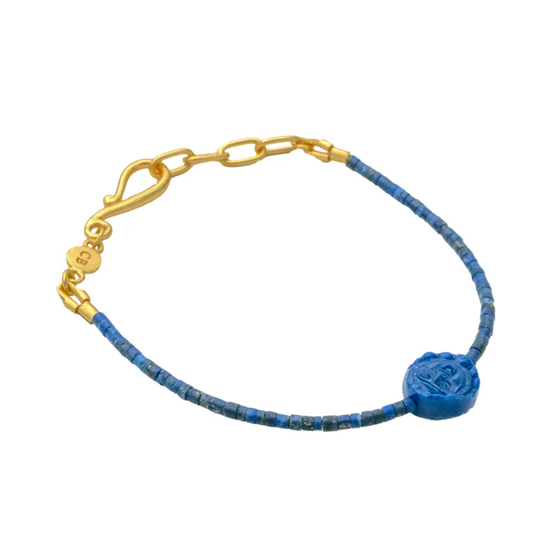ERNA BRACELET IN LAPIS LAZULI - 18K GOLD PLATED