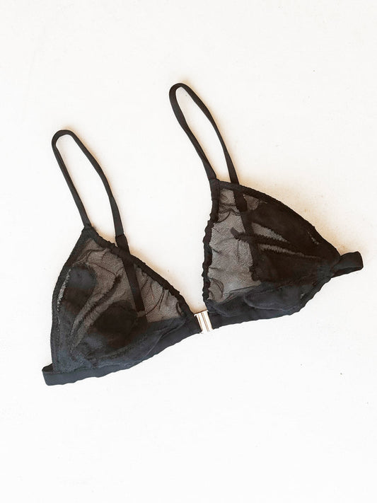 Black Flower Bralette