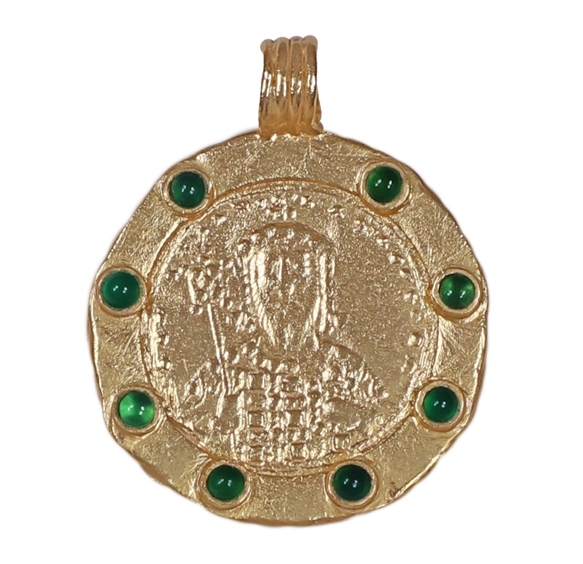 Constantinopolis Pendant with Jade - 18K Gold Plated