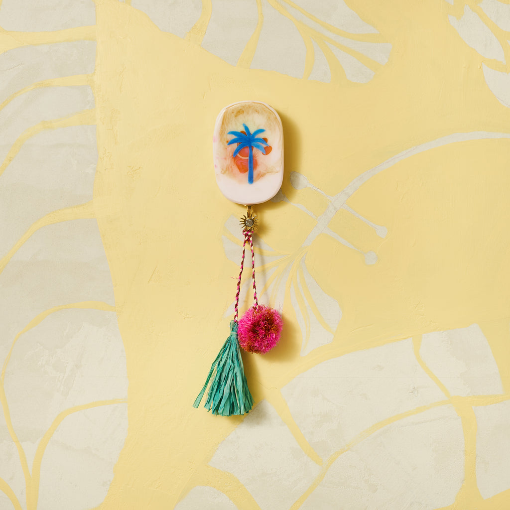 Blue Palm - Resin Tile #19