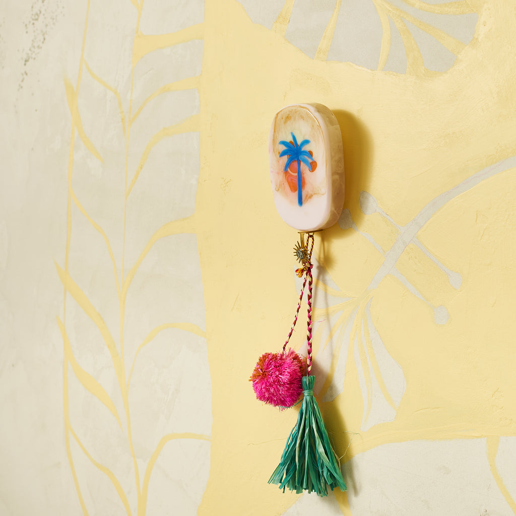 Blue Palm - Resin Tile #19