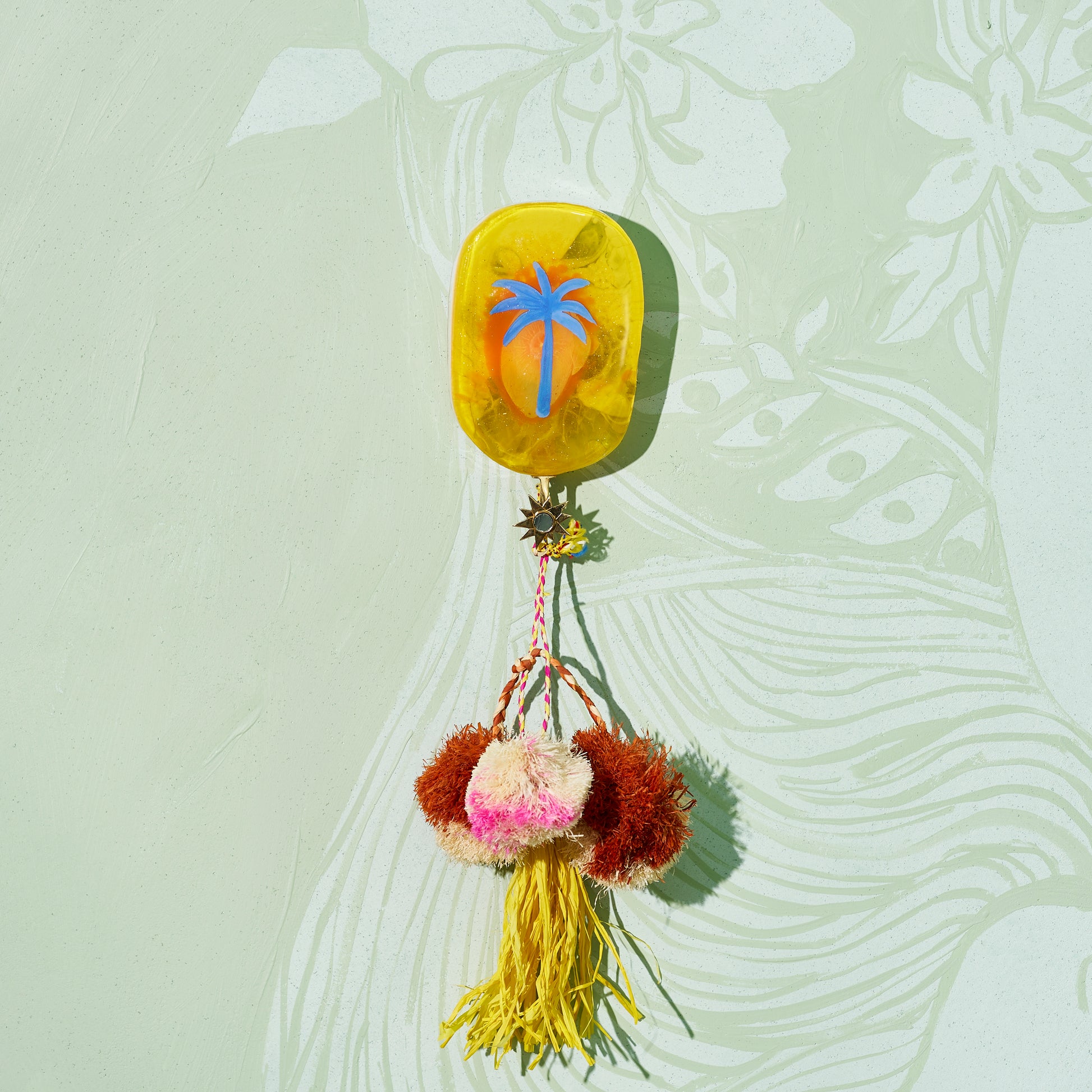 Blue Palm - Resin Tile #32