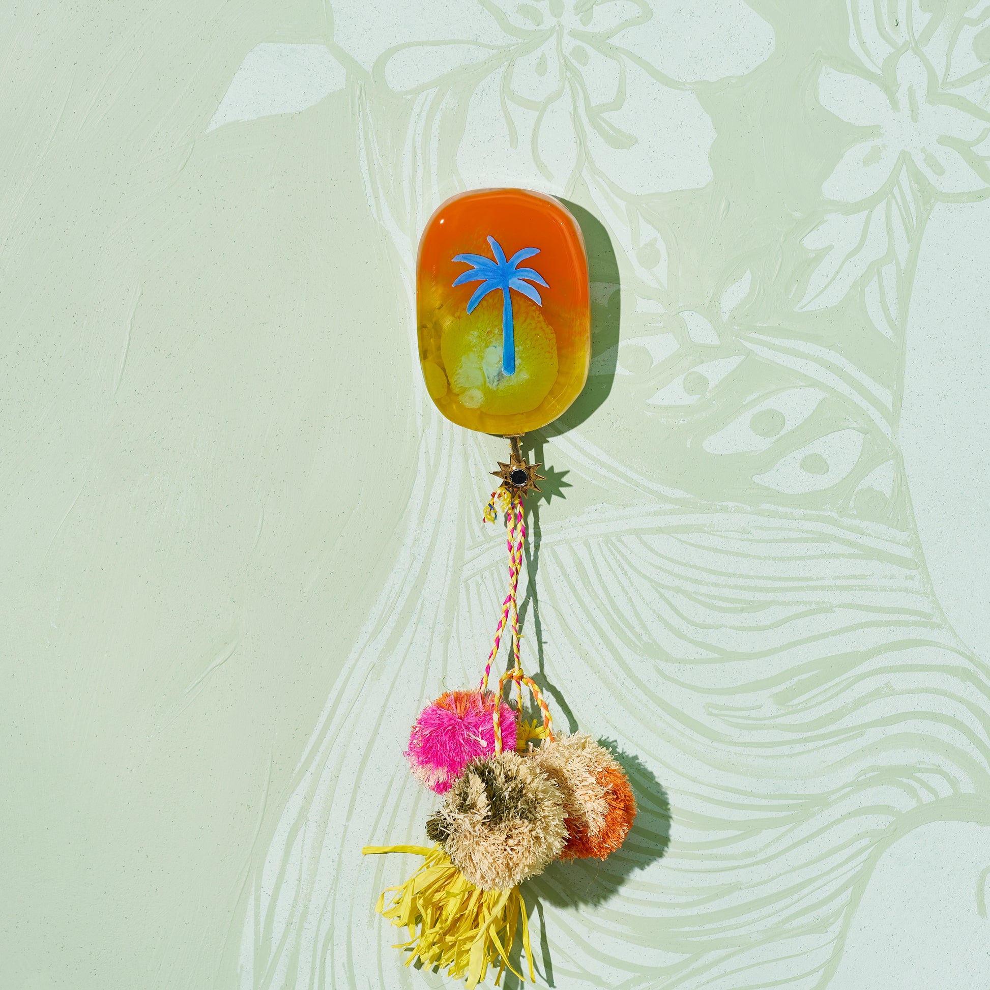 Blue Palm - Resin Tile #34