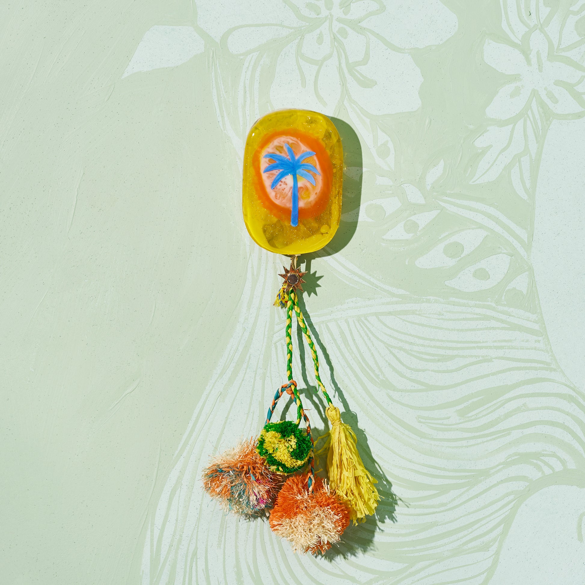 Blue Palm - Resin Tile #35