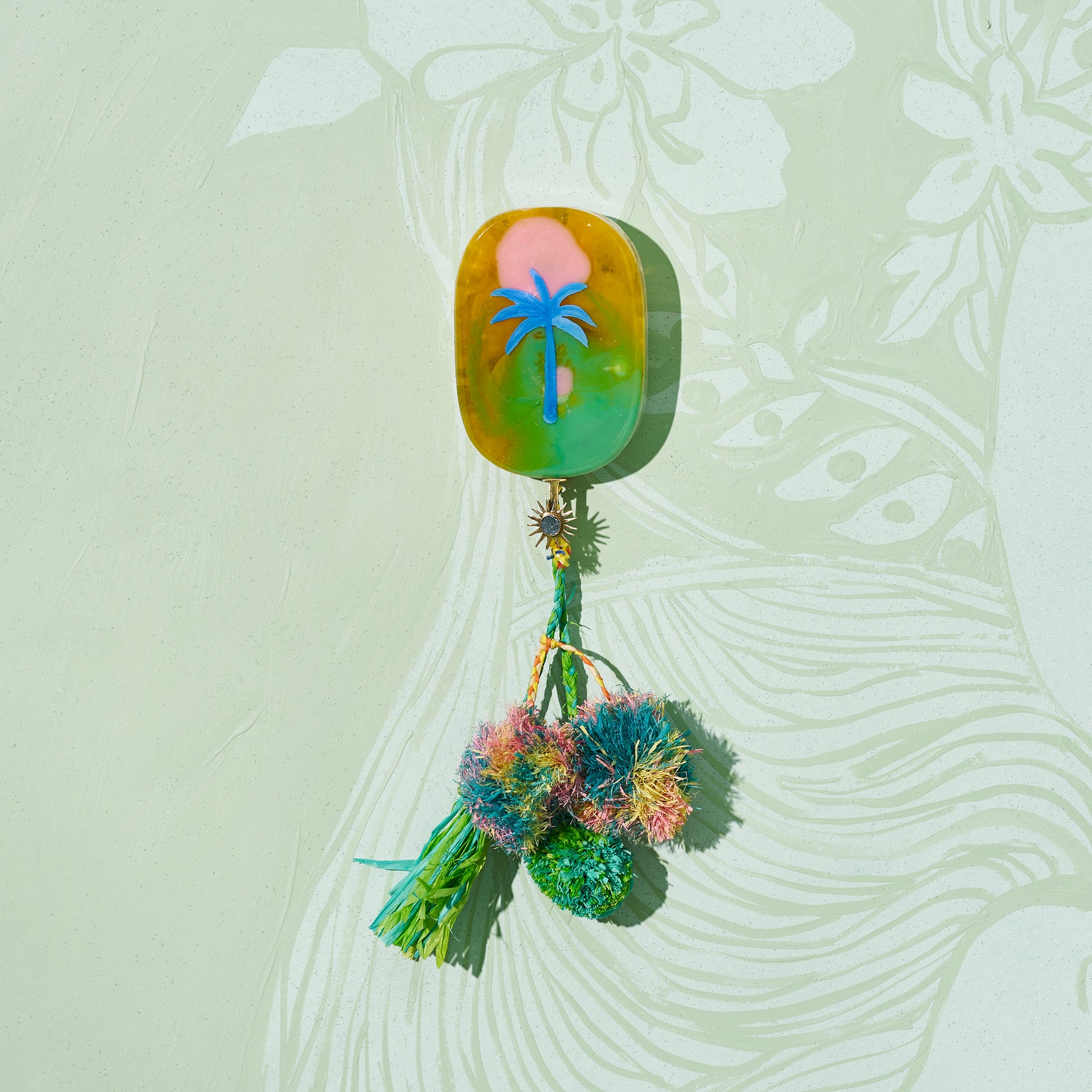 Blue Palm - Resin Tile #39