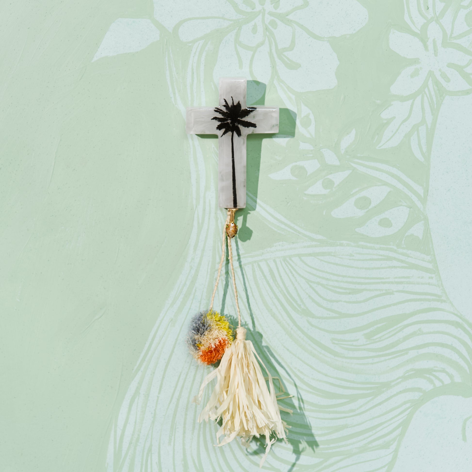 Palm Cross Resin Tile #2