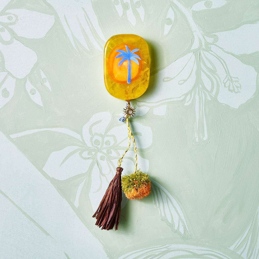 Blue Palm - Resin Tile #15