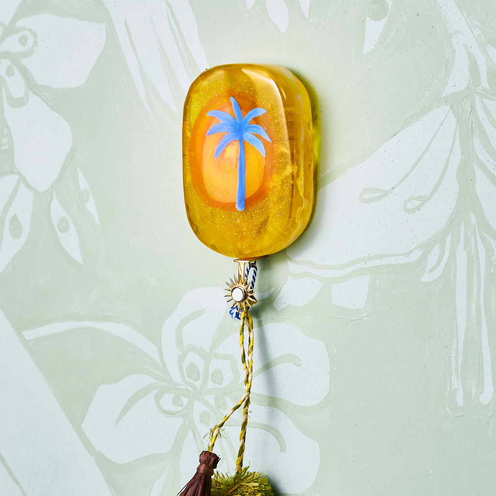 Blue Palm - Resin Tile #15