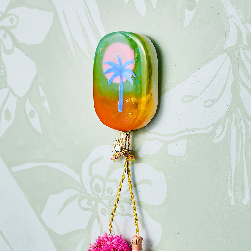 Blue Palm - Resin Tile #11