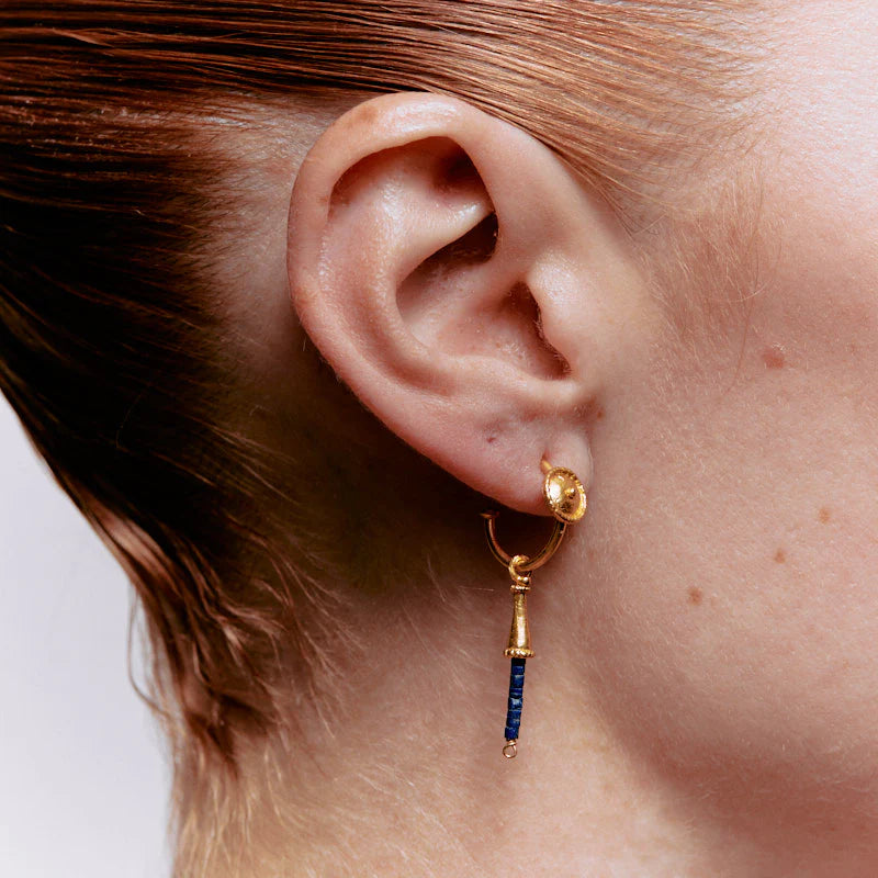 LANG EARRINGS IN LAPIS LAZULI - 18K GOLD PLATED