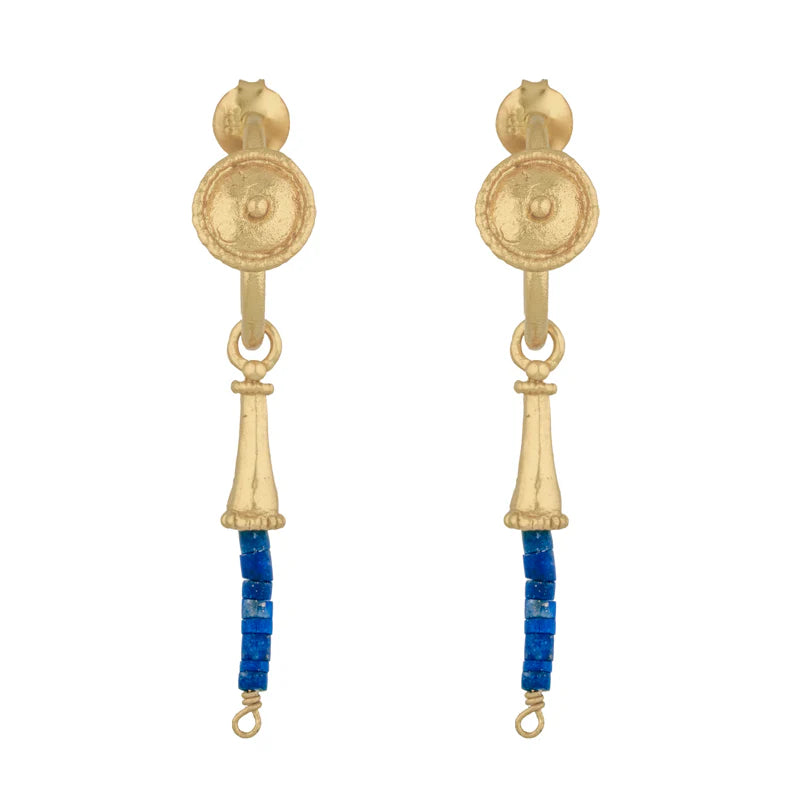 LANG EARRINGS IN LAPIS LAZULI - 18K GOLD PLATED