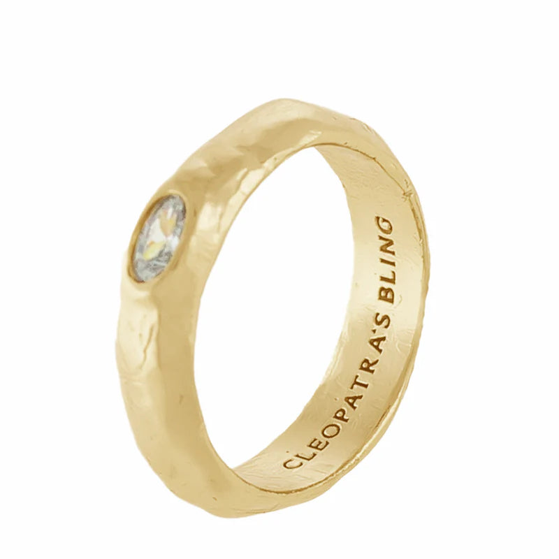 TRISMOSIN RING WITH ZIRCON - 18K GOLD PLATED