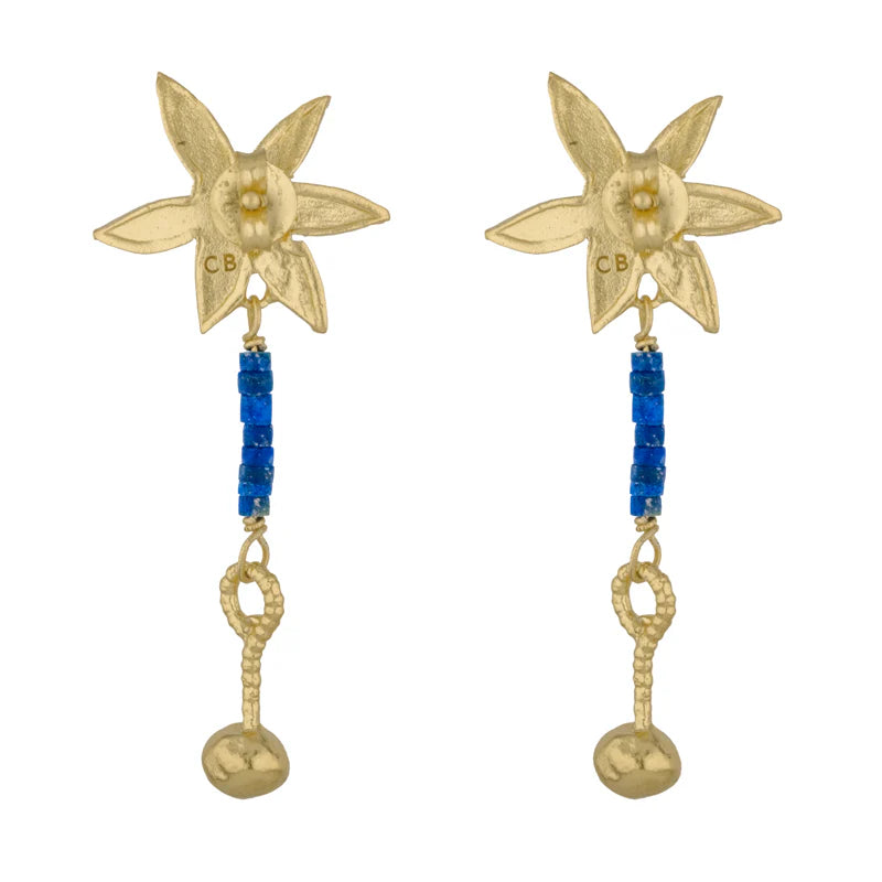 VITTORIA EARRINGS WITH LAPIS LAZULI - 18K GOLD PLATED