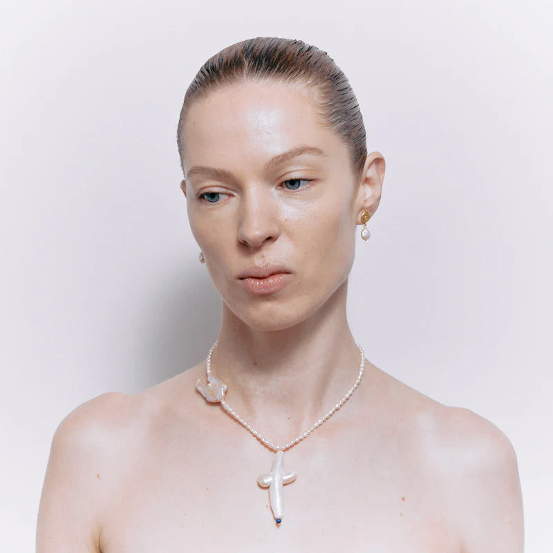 PANDAIA EARRINGS WITH PEARL - 18K GOLD PLATED