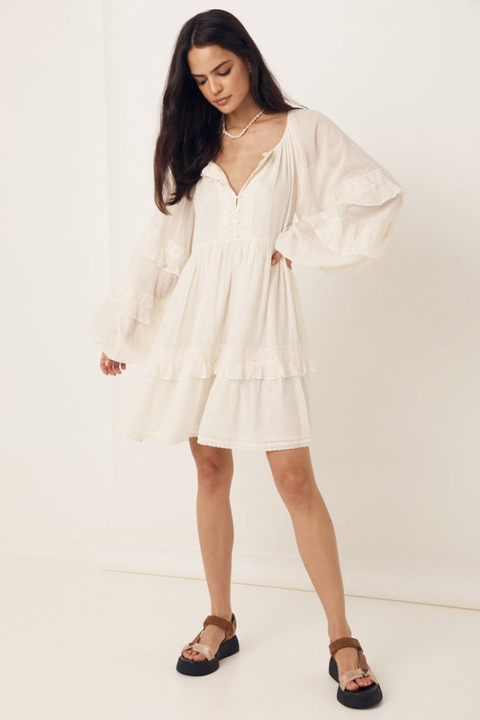 Magnolia Mini Dress - Antique White